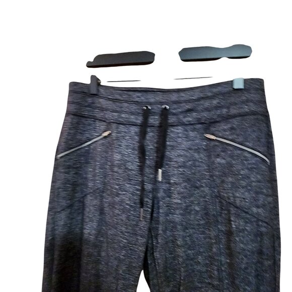 Athleta Heather Gray Womens Athletic Jogger Pants W/ Zipper Pockets & Drawstring - Picture 3 of 5